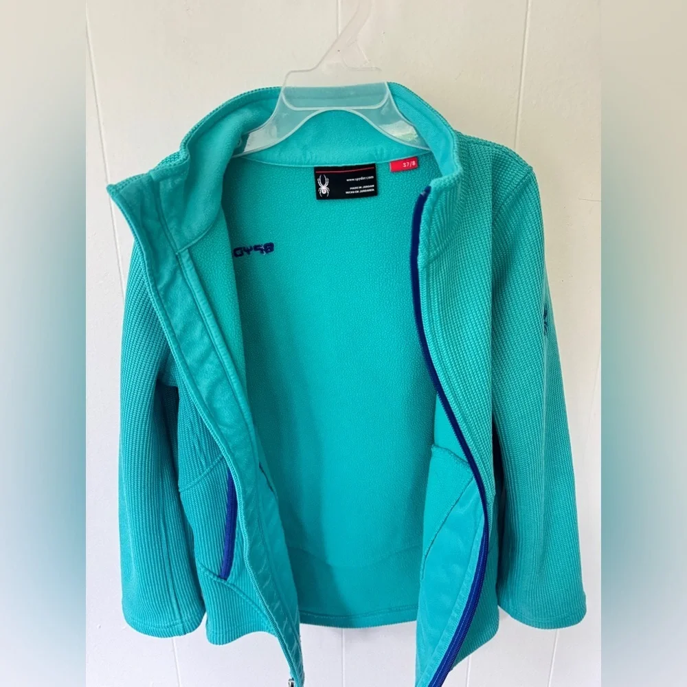 🕷️❄️ Spyder Kids Performance Fleece Jacket | Size S 7-8 | Aqua Teal